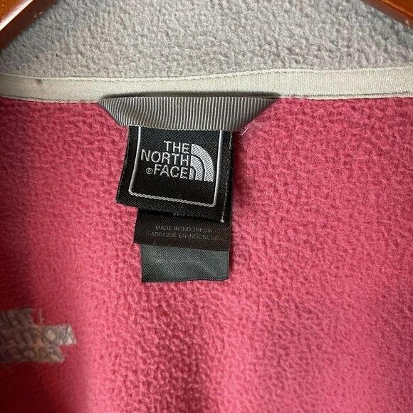 The North Face Jacket MED L Fleece Grey Pink Full Zip Unlined Camping Hiking - Picture 7 of 12